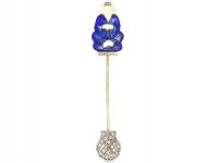 French 18ct White Gold Jabot Pin of Confucius
