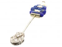 French 18ct White Gold Jabot Pin of Confucius