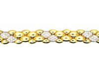 1980s 18ct Gold & Diamond Articulated Bracelet