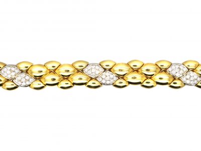 1980s 18ct Gold & Diamond Articulated Bracelet