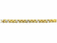 1980s 18ct Gold & Diamond Articulated Bracelet
