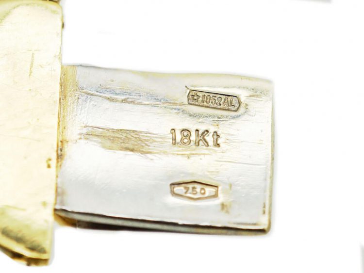 1980s 18ct Gold & Diamond Articulated Bracelet