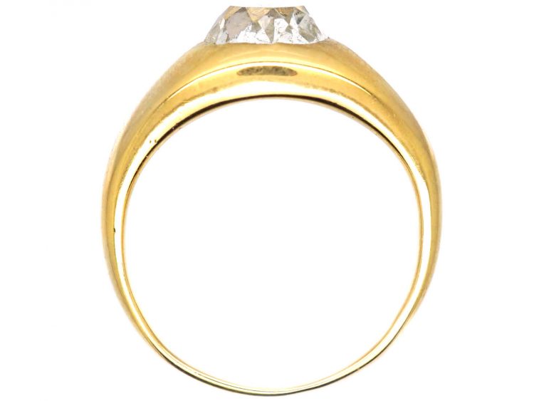 Edwardian 18ct Gold Ring set with a Two Carat Old Mine Cut Diamond