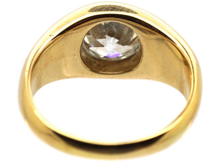 Edwardian 18ct Gold Ring set with a Two Carat Old Mine Cut Diamond