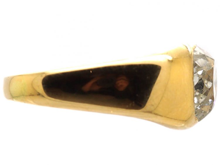 Edwardian 18ct Gold Ring set with a Two Carat Old Mine Cut Diamond