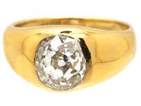 Edwardian 18ct Gold Ring set with a Two Carat Old Mine Cut Diamond