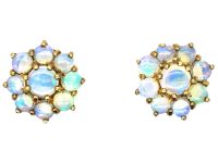 9ct Gold Opal Cluster Earrings