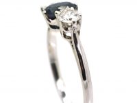 Early 20th Century Platinum, Sapphire & Diamond Three Stone Ring