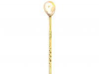 Edwardian 18ct Gold, Large Baroque Pearl Tie Pin