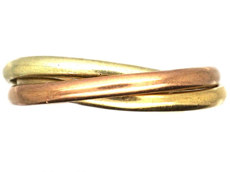 9ct Three Colour Gold Russian Wedding Ring