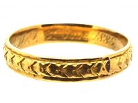 Victorian 18ct Gold Wedding Ring with Laurel Leaf Motif