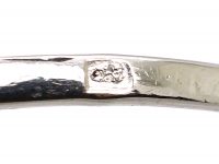 French Import Art Deco Ring Platinum Ring set with a Large Emerald & Diamonds