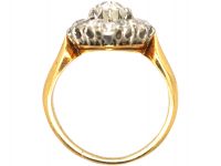 Victorian 18ct Gold Marquise Shaped Diamond Ring set with a Large Marquise Diamond
