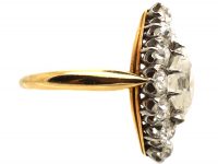 Victorian 18ct Gold Marquise Shaped Diamond Ring set with a Large Marquise Diamond