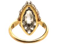 Victorian 18ct Gold Marquise Shaped Diamond Ring set with a Large Marquise Diamond