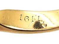 Victorian 18ct Gold Marquise Shaped Diamond Ring set with a Large Marquise Diamond
