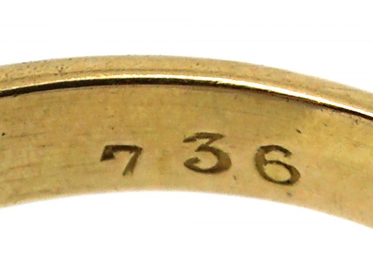 Victorian 18ct Gold Marquise Ring set with a Ruby & Diamonds