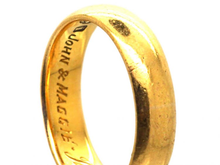 Edwardian 22ct Gold Wide Wedding Ring