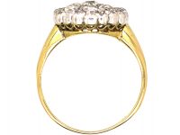 Edwardian 18ct Gold & Platinum, Hexagonal Diamond Cluster Ring