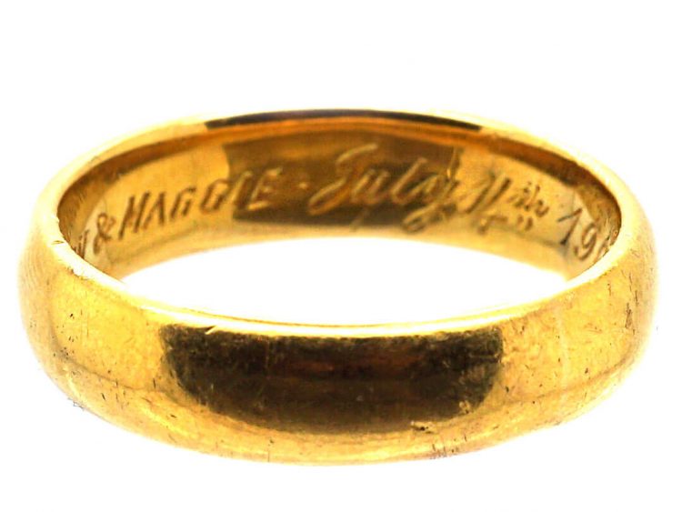 Edwardian 22ct Gold Wide Wedding Ring