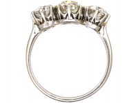 Early 20th Century Platinum Three Stone Diamond Ring