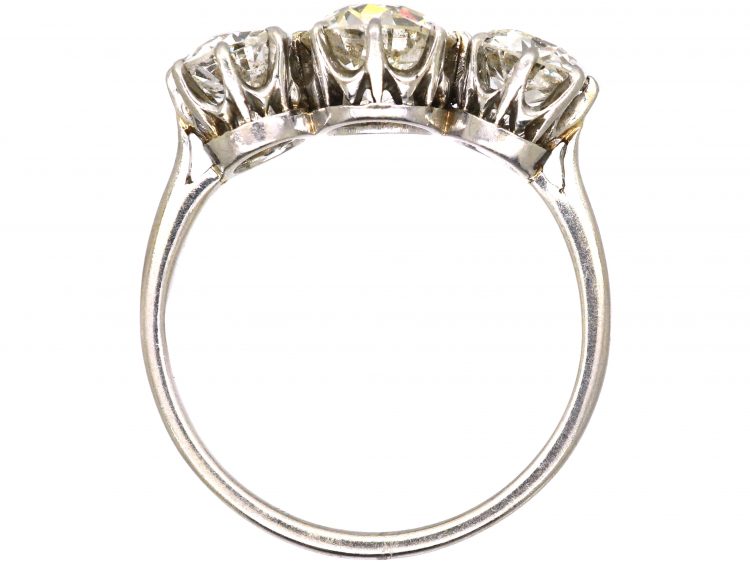 Early 20th Century Platinum Three Stone Diamond Ring