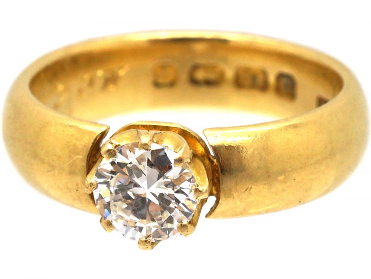 Victorian 18ct Gold Ring set with a Diamond