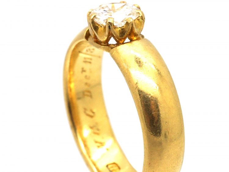 Victorian 18ct Gold Ring set with a Diamond