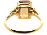 Art Deco 18ct Gold & Platinum Ring set with a Topaz with Diamond Set Shoulders