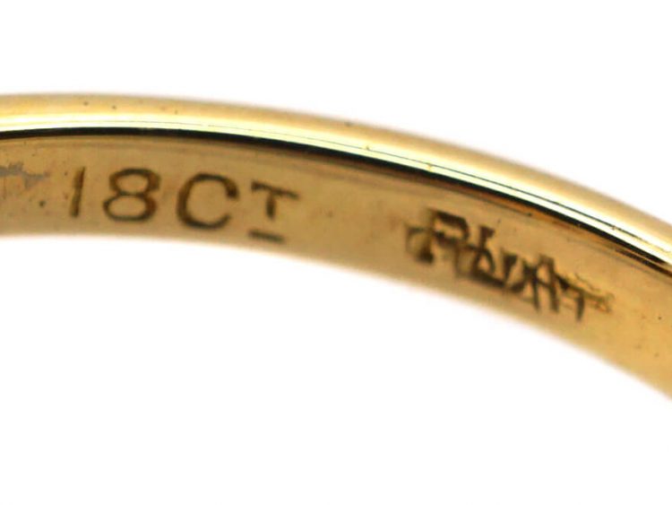 Art Deco 18ct Gold & Platinum Ring set with a Topaz with Diamond Set Shoulders