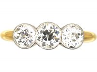 Edwardian 18ct Gold & Platinum, Three Stone Diamond Ring