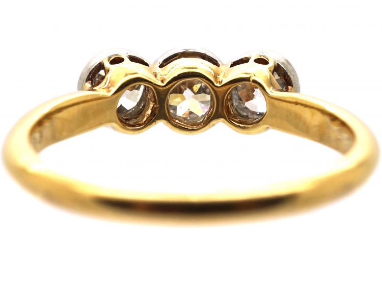 Edwardian 18ct Gold & Platinum, Three Stone Diamond Ring