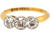 Edwardian 18ct Gold & Platinum, Three Stone Diamond Ring