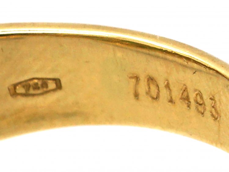 18ct Gold Ring by Cartier set with Cabochon Emeralds & Diamonds