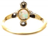 Edwardian 18ct Gold & Platinum, Opal & Diamond Ring