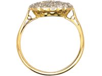 Edwardian 18ct Gold & Platinum, Diamond Pave Set Cluster Ring