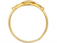 Edwardian 18ct Gold Heart Shaped Ring set with a Diamond