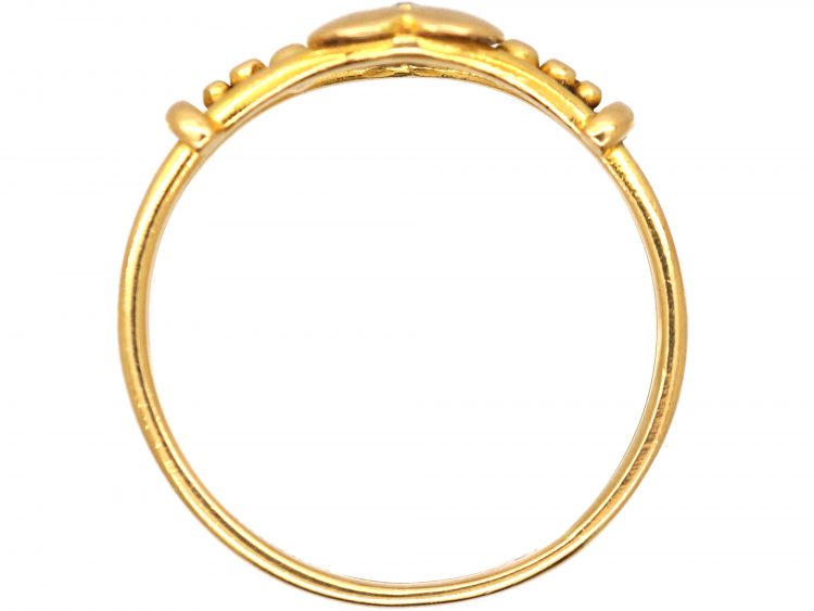 Edwardian 18ct Gold Heart Shaped Ring set with a Diamond