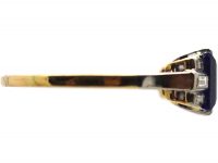 Art Deco 18ct Gold & Platinum Ring set with a Sapphire & Baguette Cut Diamonds