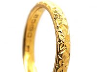Early 20th Century 22ct Gold Wedding Ring with Orange Blossom motif