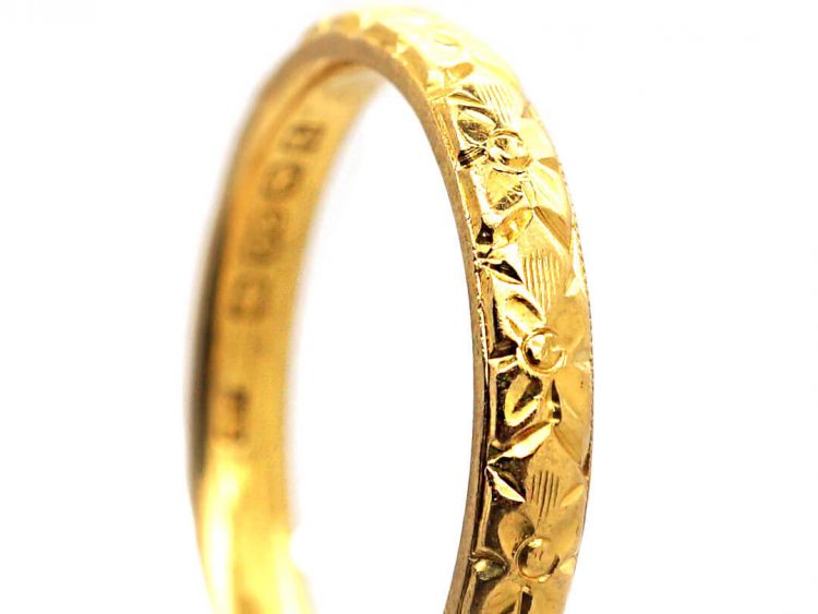 Early 20th Century 22ct Gold Wedding Ring with Orange Blossom motif