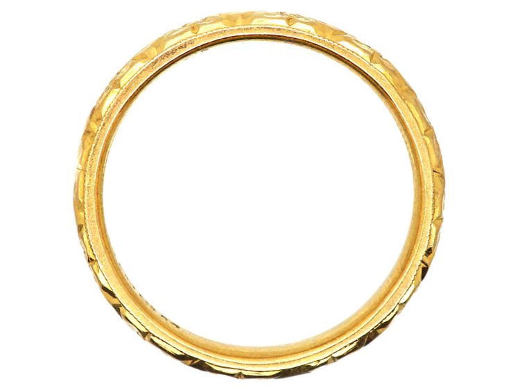 Early 20th Century 22ct Gold Wedding Ring with Orange Blossom motif