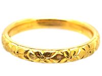 Early 20th Century 22ct Gold Wedding Ring with Orange Blossom motif