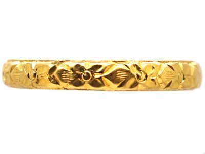 Early 20th Century 22ct Gold Wedding Ring with Orange Blossom motif