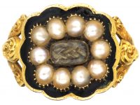 Georgian 18ct Gold & Black Enamel Mourning Ring