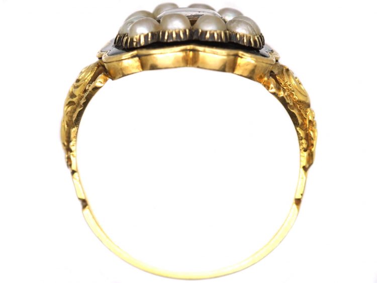 Georgian 18ct Gold & Black Enamel Mourning Ring