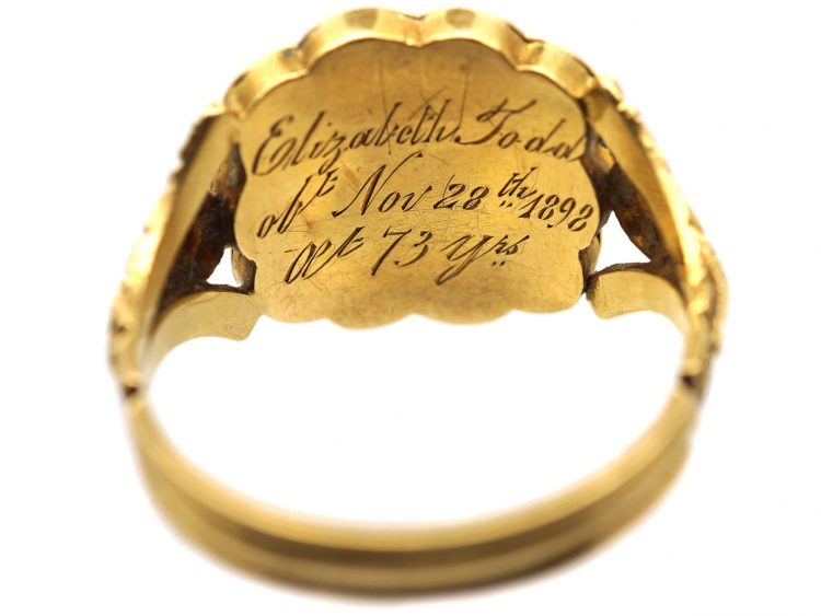 Georgian 18ct Gold & Black Enamel Mourning Ring