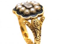Georgian 18ct Gold & Black Enamel Mourning Ring
