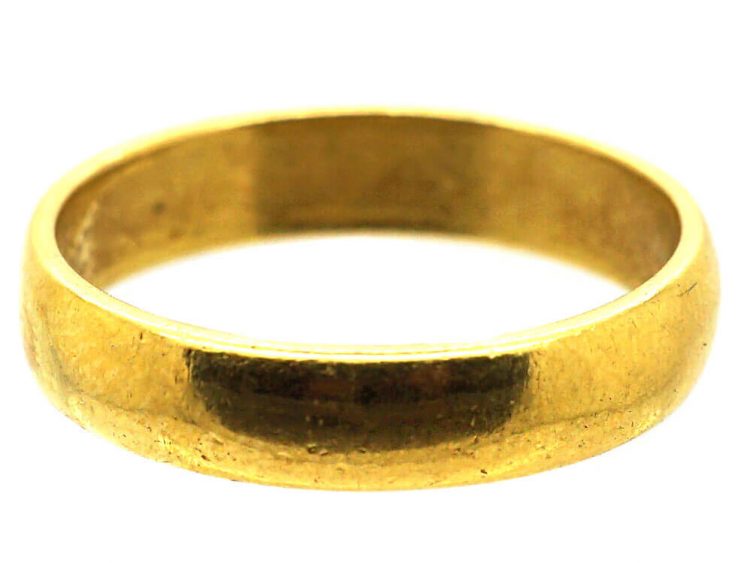 Mid 20th Century 22ct Gold Wide Wedding Ring