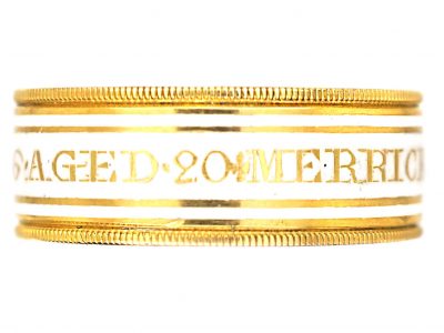 Georgian 18ct Gold & White Enamel Ring from 1806